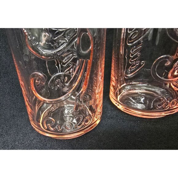 4 Coca-Cola Rio 2016 Embossed Pink Glasses Collectibles Coke - Picture 4 of 7